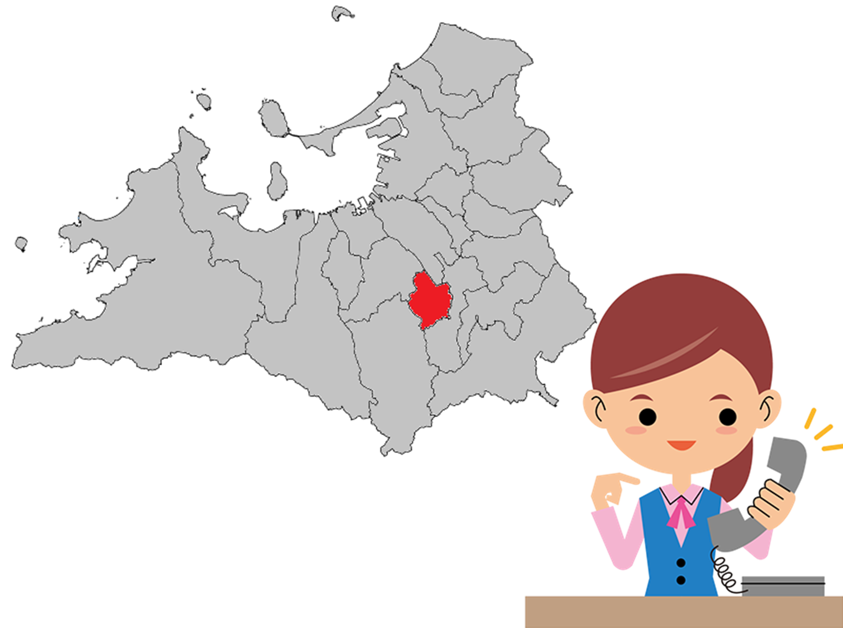 春日市の地図のイラスト