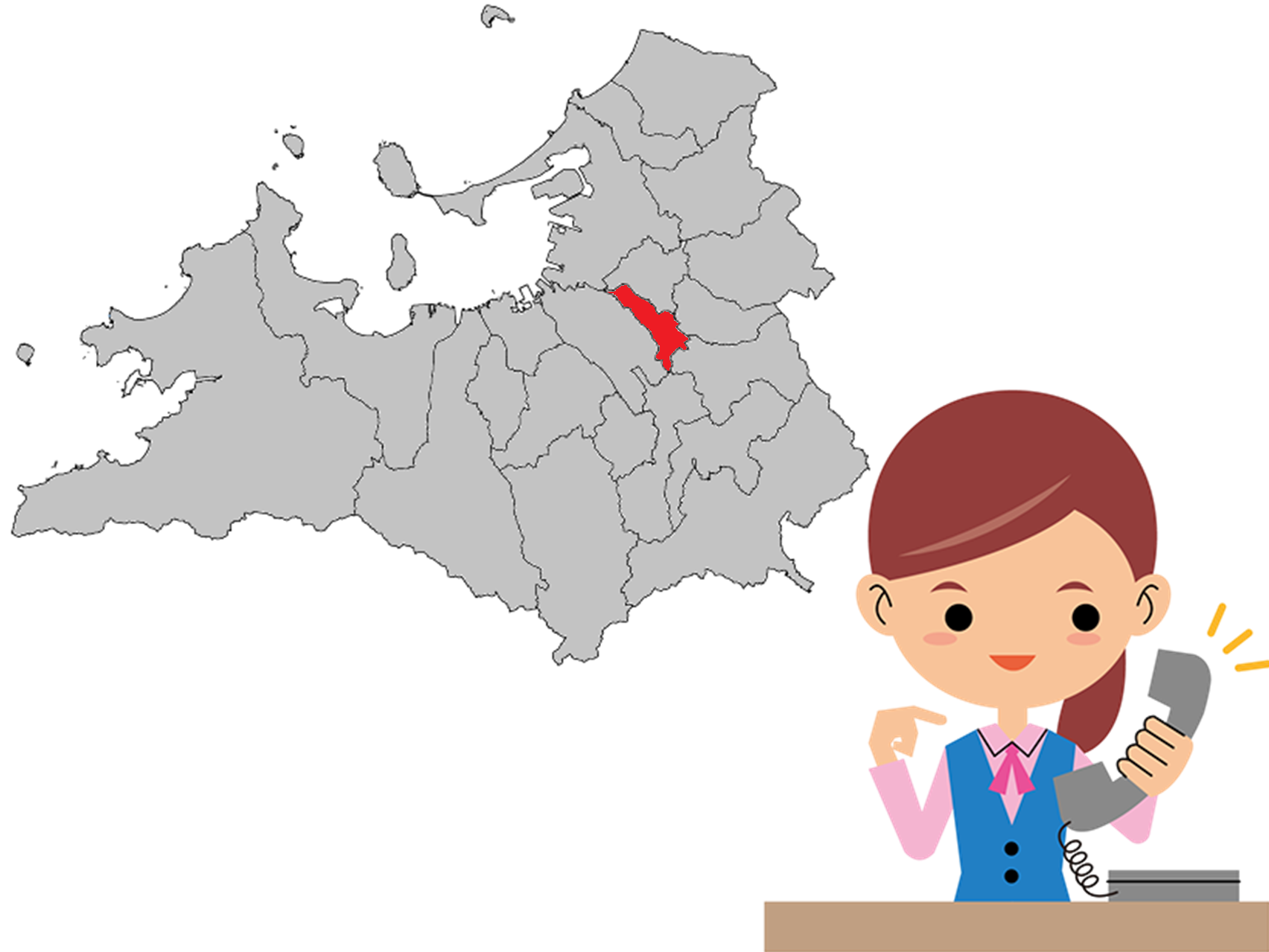 志免町の地図のイラスト