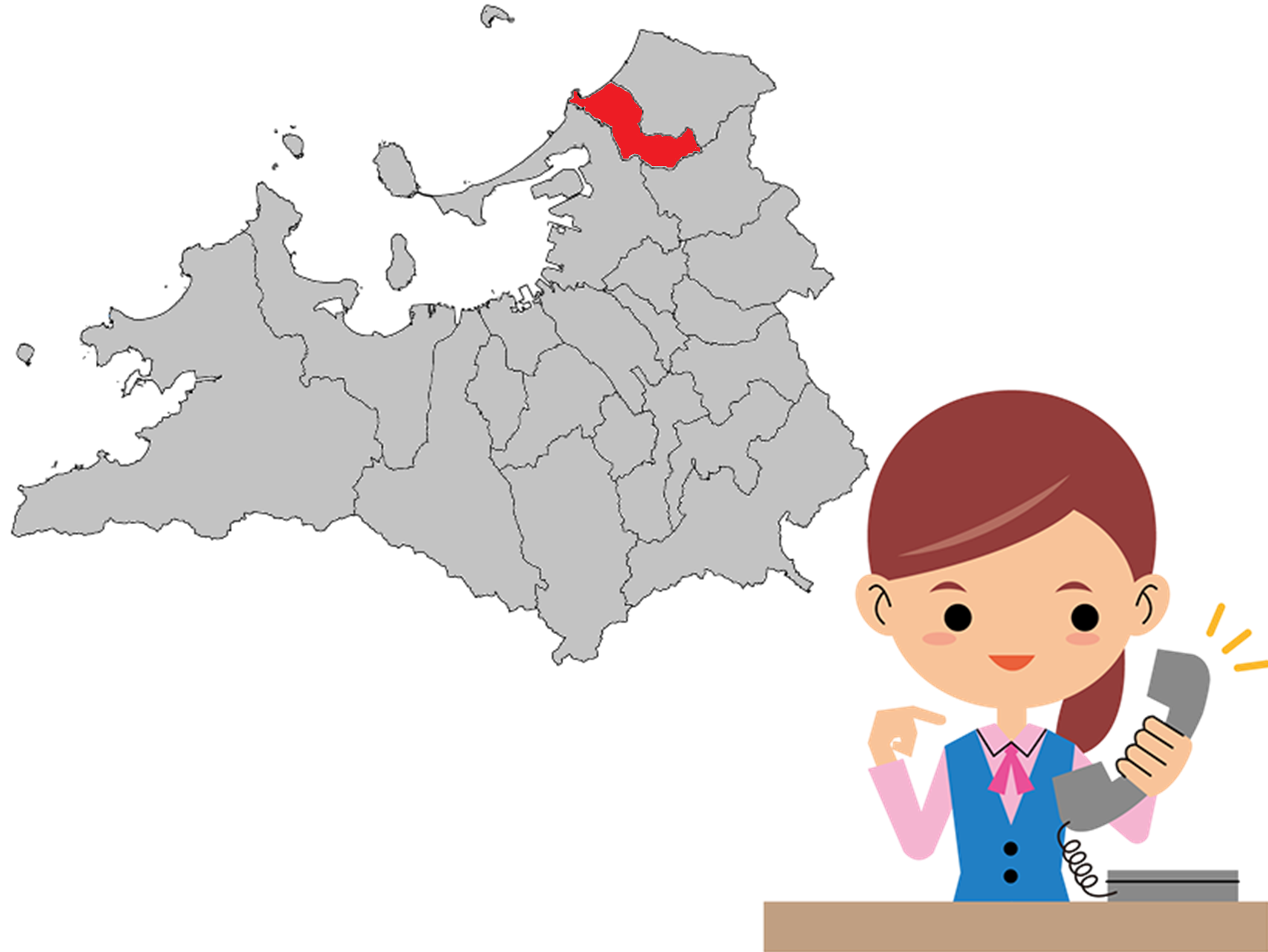 新宮町の地図のイラスト