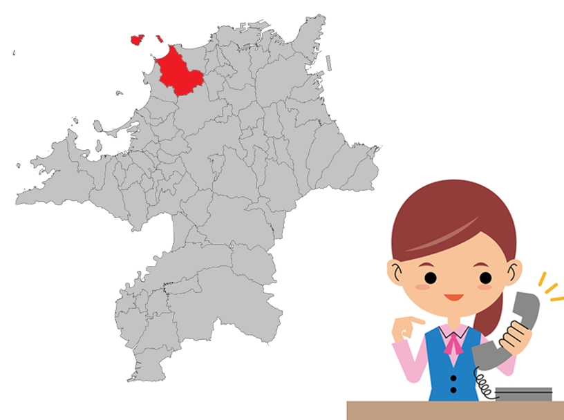 宗像市の地図のイラスト